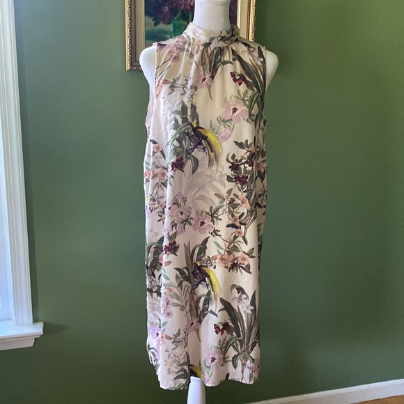 H&M Floral Satin Dress sz S - Picture 2 of 12